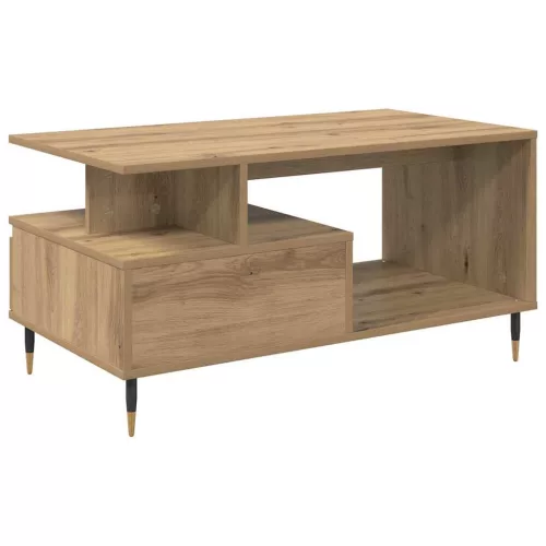 Dohányzóasztal fiókkal kézműves tölgy 90 x 49 x 45 cm Faanyag