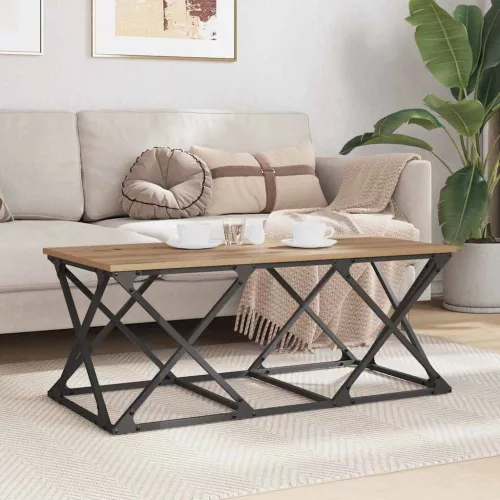 Dohányzóasztal kézműves tölgy 100 x 49 x 40 cm Faanyag