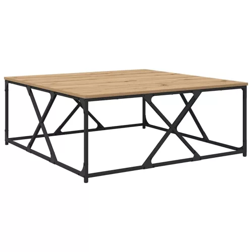 Dohányzóasztal kézműves tölgy 100 x 100 x 40 cm Faanyag