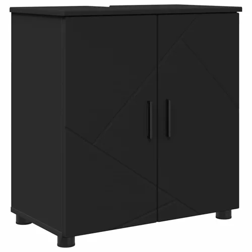 Fürdőszoba Székény polcokkal Fekete 61 x 35 x 64 cm Faanyag