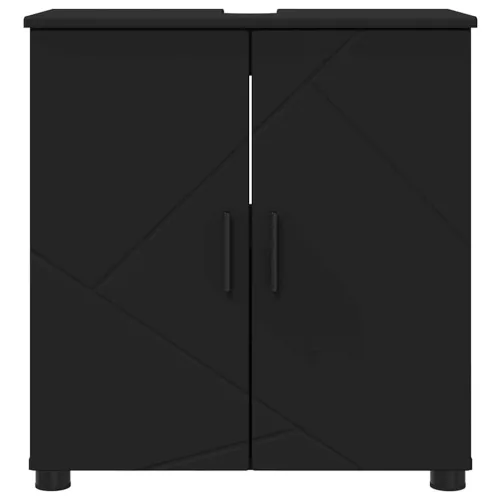 Fürdőszoba Székény polcokkal Fekete 61 x 35 x 64 cm Faanyag