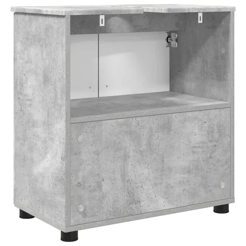 Fürdőszoba Székény ajtóval Beton szürke 61 x 35 x 64 cm Faanyag
