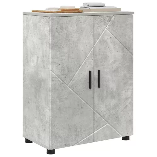 Fürdőszoba Székény ajtóval Beton szürke 60 x 35 x 80 cm Faanyag