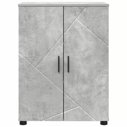 Fürdőszoba Székény ajtóval Beton szürke 60 x 35 x 80 cm Faanyag