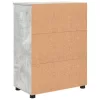 Fürdőszoba Székény ajtóval Beton szürke 60 x 35 x 80 cm Faanyag