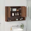 Fürdőszobai tükörszekrény barna tölgy 80 x 17 x 55 cm Faanyag