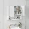 Tükörszekrény polcokkal tárolóval Fehér 59 x 17 x 55 cm Faanyag