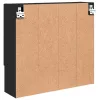 Tükörszekrény polcokkal ajtóval Fekete 59 x 17 x 55 cm Faanyag