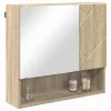 Tükörszekrény polcokkal sonoma tölgy 59 x 17 x 55 cm Faanyag