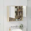 Tükörszekrény polcokkal sonoma tölgy 59 x 17 x 55 cm Faanyag