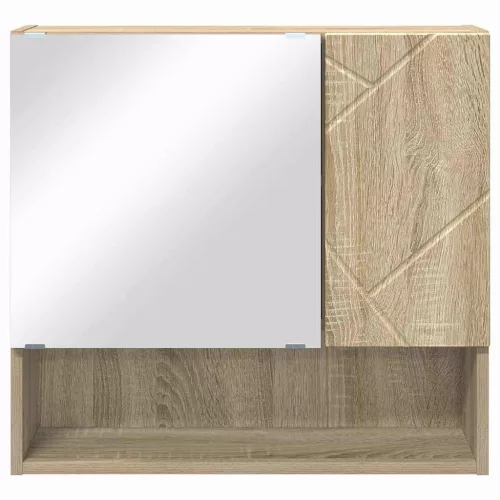 Tükörszekrény polcokkal sonoma tölgy 59 x 17 x 55 cm Faanyag