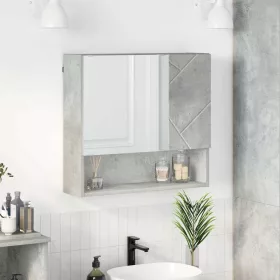  Tükörszekrény polcokkal Beton szürke 59 x 17 x 55 cm Faanyag