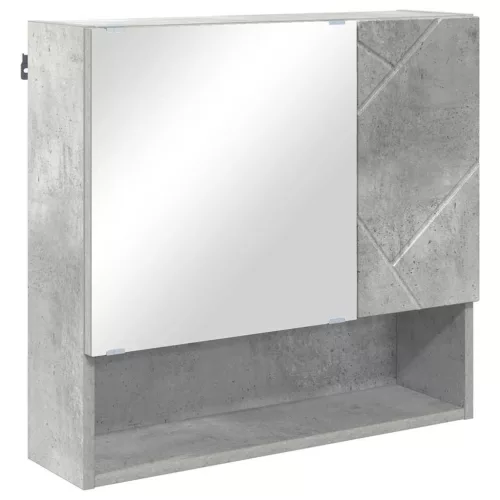 Tükörszekrény polcokkal Beton szürke 59 x 17 x 55 cm Faanyag