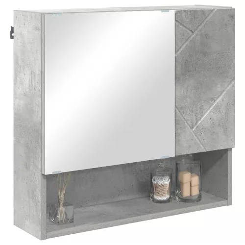 Tükörszekrény polcokkal Beton szürke 59 x 17 x 55 cm Faanyag