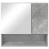 Tükörszekrény polcokkal Beton szürke 59 x 17 x 55 cm Faanyag