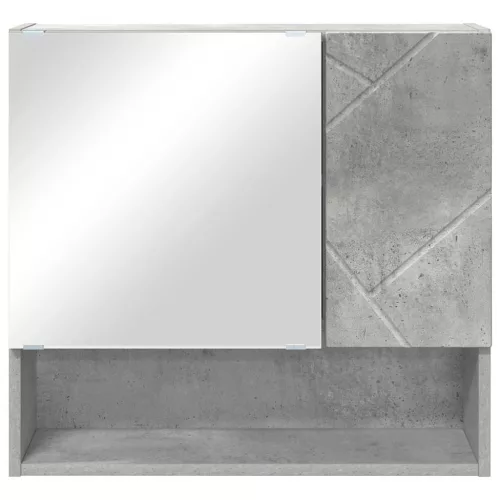 Tükörszekrény polcokkal Beton szürke 59 x 17 x 55 cm Faanyag