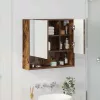 Tükörszekrény polcokkal Füstölt tölgy 59 x 17 x 55 cm Faanyag