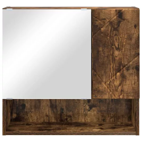 Tükörszekrény polcokkal Füstölt tölgy 59 x 17 x 55 cm Faanyag