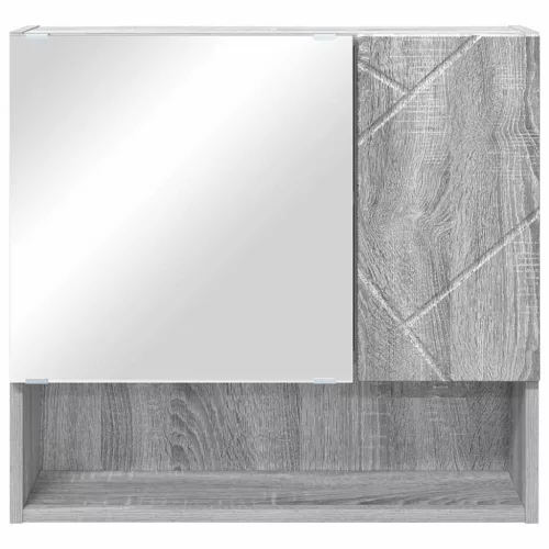 Tükörszekrény polcokkal Szürke sonoma 59 x 17 x 55 cm Faanyag