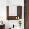 Tükörszekrény polcokkal barna tölgy 59 x 17 x 55 cm Faanyag