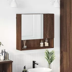   Tükörszekrény polcokkal barna tölgy 59 x 17 x 55 cm Faanyag