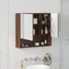 Tükörszekrény polcokkal barna tölgy 59 x 17 x 55 cm Faanyag