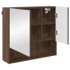 Tükörszekrény polcokkal barna tölgy 59 x 17 x 55 cm Faanyag