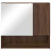 Tükörszekrény polcokkal barna tölgy 59 x 17 x 55 cm Faanyag