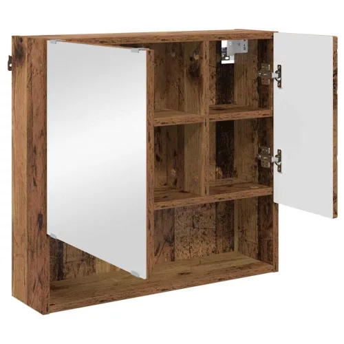 Tükörszekrény polcokkal ajtóval Régi fa 59 x 17 x 55 cm Faanyag