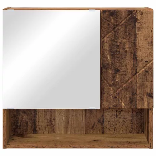 Tükörszekrény polcokkal ajtóval Régi fa 59 x 17 x 55 cm Faanyag