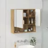 Tükörszekrény polcokkal kézműves tölgy 59 x 17 x 55 cm Faanyag
