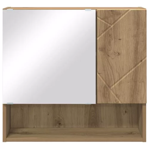 Tükörszekrény polcokkal kézműves tölgy 59 x 17 x 55 cm Faanyag