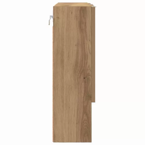 Tükörszekrény polcokkal kézműves tölgy 59 x 17 x 55 cm Faanyag