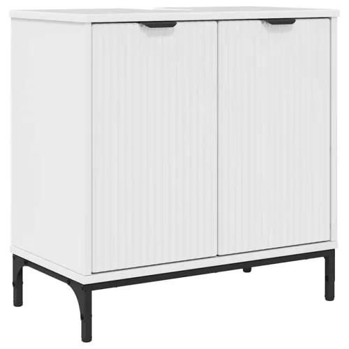 Fürdőszobai mosdószekrény Magasfényű fehér 60.5 x 33.5 x 61 cm
