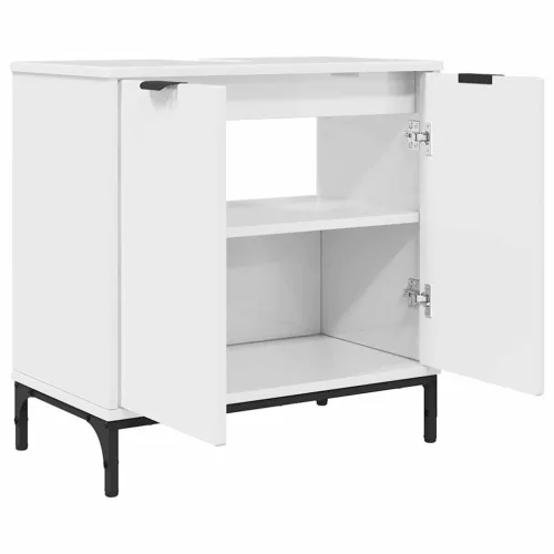 Fürdőszobai mosdószekrény Magasfényű fehér 60.5 x 33.5 x 61 cm