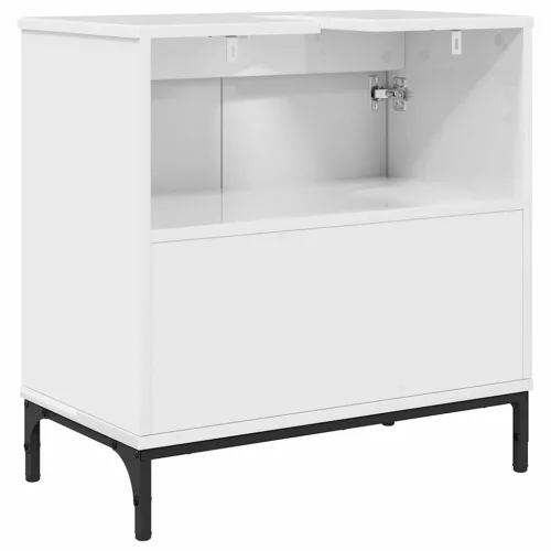 Fürdőszobai mosdószekrény Magasfényű fehér 60.5 x 33.5 x 61 cm