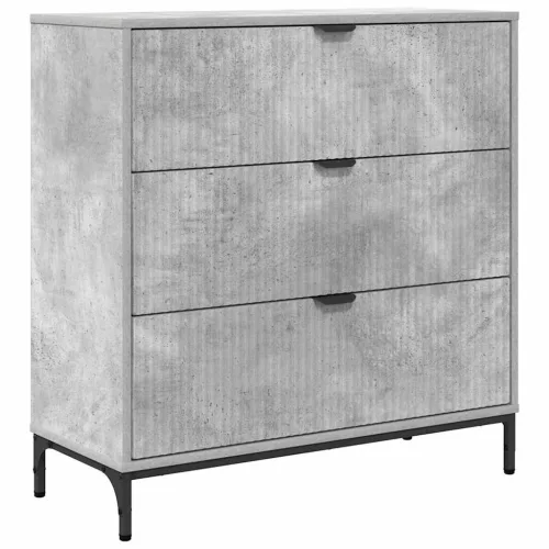 Széf fiókkal Beton szürke 79.5 x 33 x 82 cm Faanyag