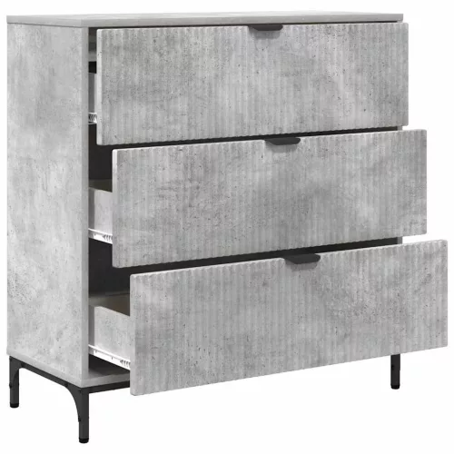 Széf fiókkal Beton szürke 79.5 x 33 x 82 cm Faanyag