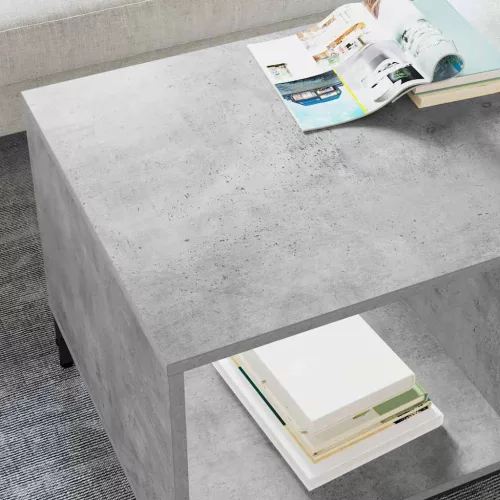 Dohányzóasztal Beton szürke 90 x 49 x 46 cm Faanyag