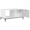 Dohányzóasztal Magasfényű fehér 90 x 49 x 46 cm Faanyag