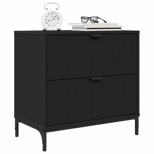 Éjjeli asztal fiókkal Fekete 63.5 x 36 x 61 cm Faanyag
