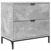 Éjjeli asztal fiókkal Beton szürke 63.5 x 36 x 61 cm Faanyag