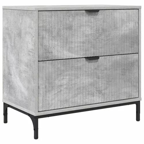 Éjjeli asztal fiókkal Beton szürke 63.5 x 36 x 61 cm Faanyag