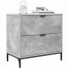 Éjjeli asztal fiókkal Beton szürke 63.5 x 36 x 61 cm Faanyag