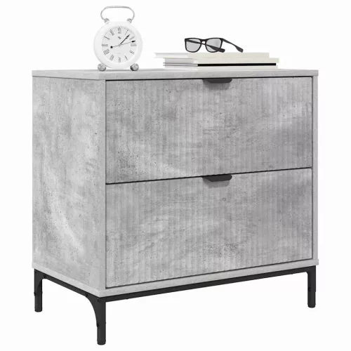 Éjjeli asztal fiókkal Beton szürke 63.5 x 36 x 61 cm Faanyag