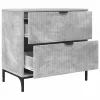 Éjjeli asztal fiókkal Beton szürke 63.5 x 36 x 61 cm Faanyag