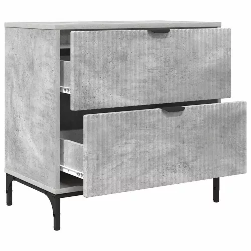 Éjjeli asztal fiókkal Beton szürke 63.5 x 36 x 61 cm Faanyag