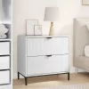 Éjjeli asztal Magasfényű fehér 63.5 x 36 x 61 cm Faanyag
