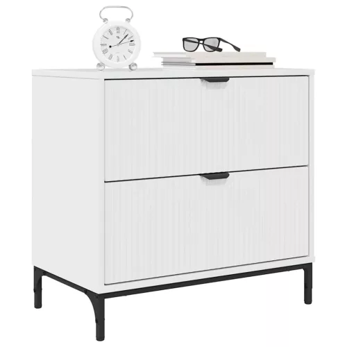 Éjjeli asztal Magasfényű fehér 63.5 x 36 x 61 cm Faanyag