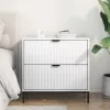 Éjjeli asztal Magasfényű fehér 63.5 x 36 x 61 cm Faanyag
